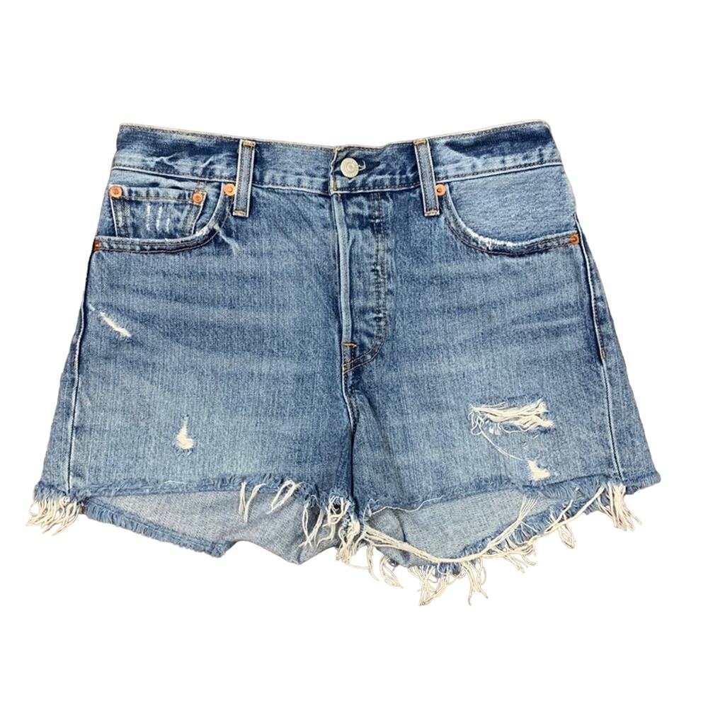 Levi’s Premium Wedgie Short Button Fly Distressed Cutoff Jean Shorts